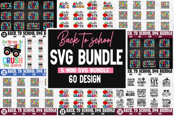 60 Back to School SVG Mega Bundle