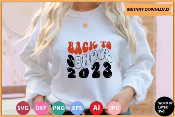 Back to School 2023 Retro Design for Crafts and Graphics