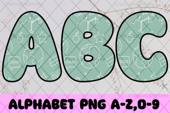 Back to School Board Alphabet Font: Graphics for Crafts