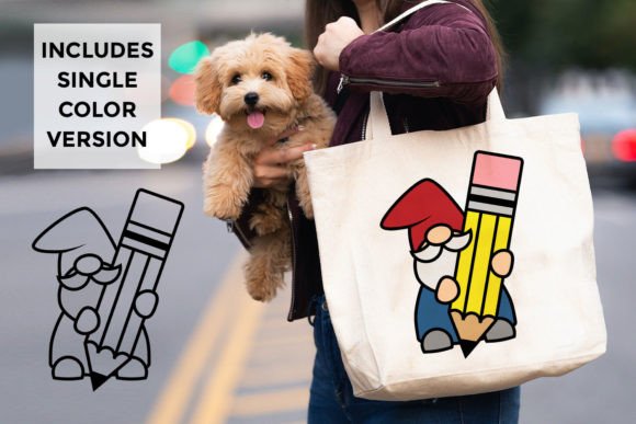 Back to School Gnome with Pencil SVG for Crafts & Graphics