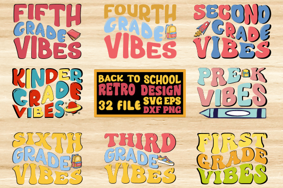 Back to School Retro Design Bundle