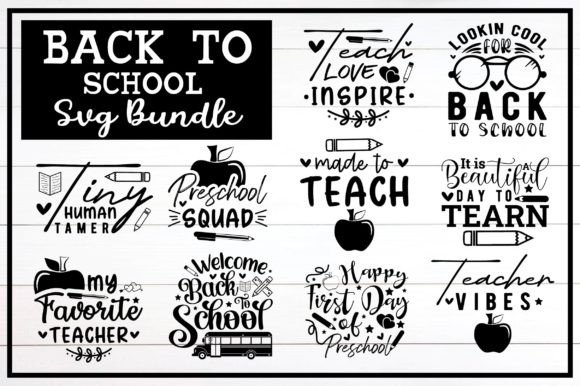 Back to School SVG Bundle for T-Shirt Designs