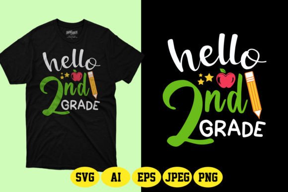 Hello 2nd Grade Back to School SVG Graphics