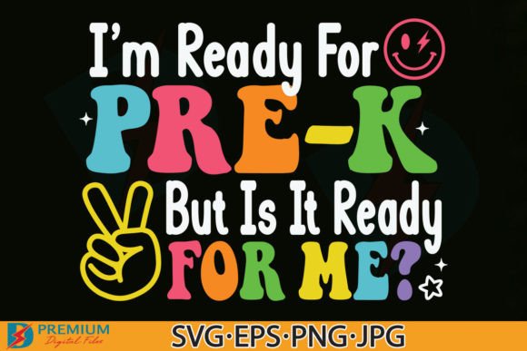 Pre K SVG, Retro Back to School PNG Graphics for T-Shirt Designs