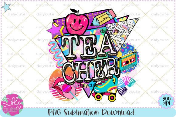 Teacher Retro Back to School 90s Design Graphics
