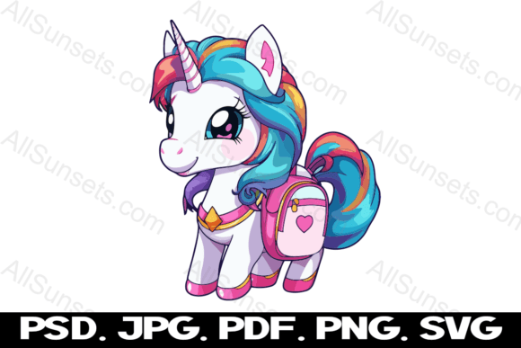 Unicorn Backpack Girls Back-to-School Graphics